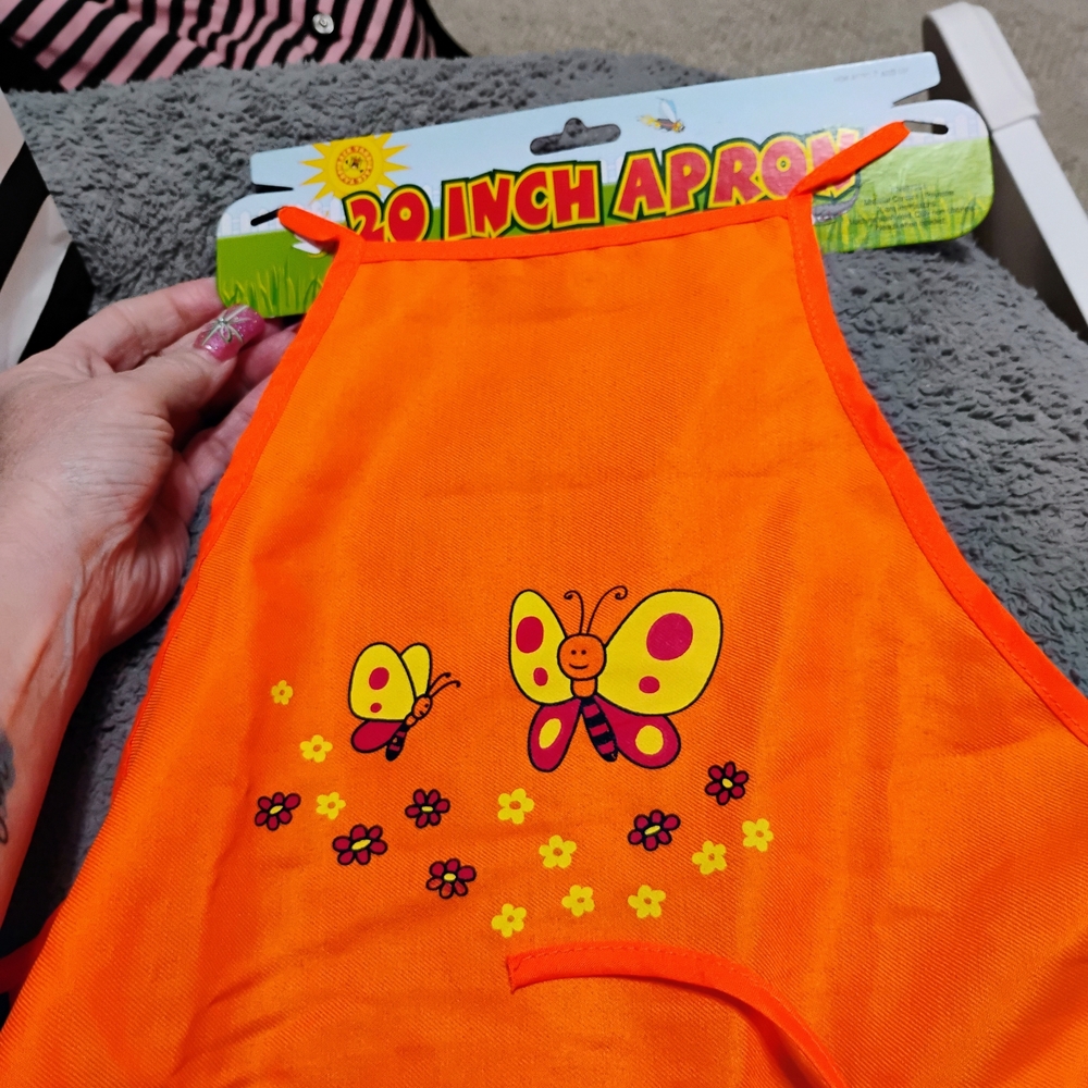 Kids Orange Butterfly Apron